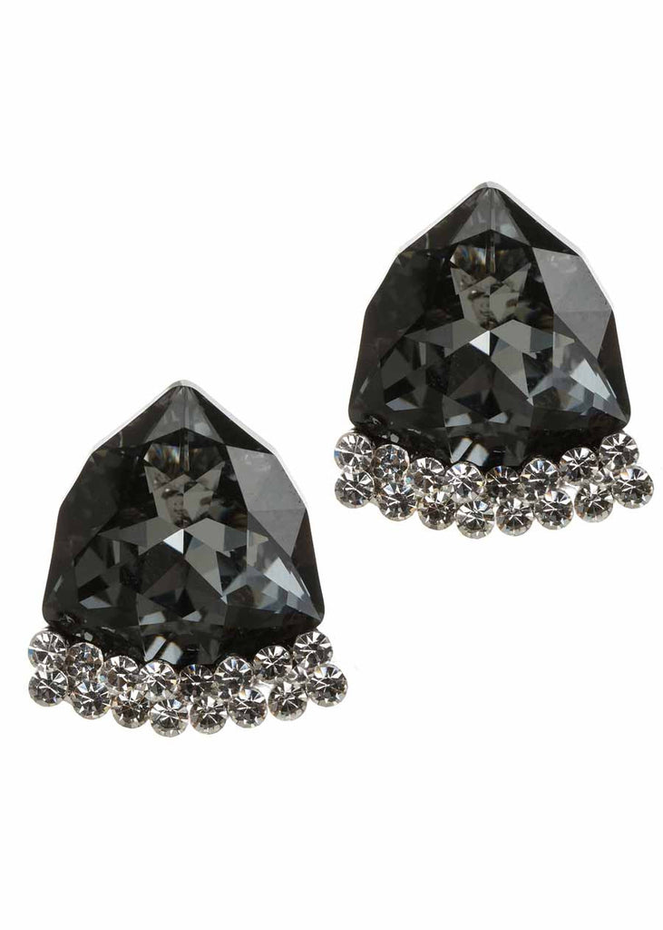 Black Diamond Swarovski Rock Crystal statement stud earrings
